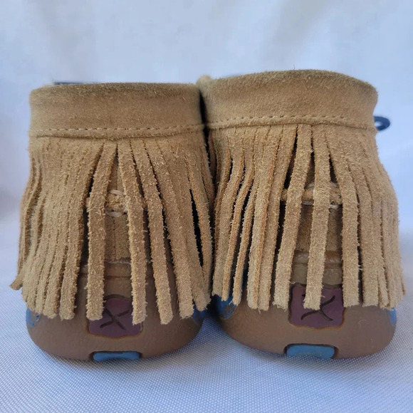 Twisted X Chukka Driving Lace-up Moccasin, Youth Size 3, Western Serape Leather - Picture 3 of 11